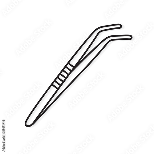 steel tweezers icon- vector illustration