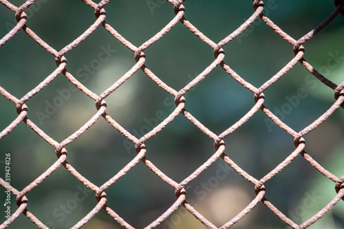 rabitz netting texture background. Fencing metal mesh fence. © mironovm