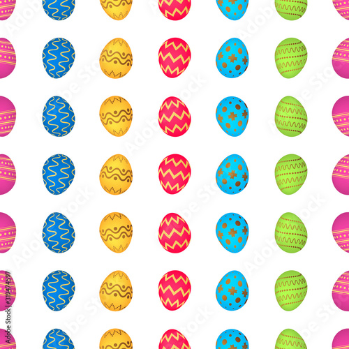 Seamless pattern with colorful Easter eggs