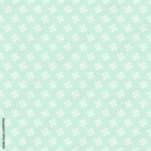 Saint Patricks Day seamless pattern with clover shamrock cartoon colorful spring background