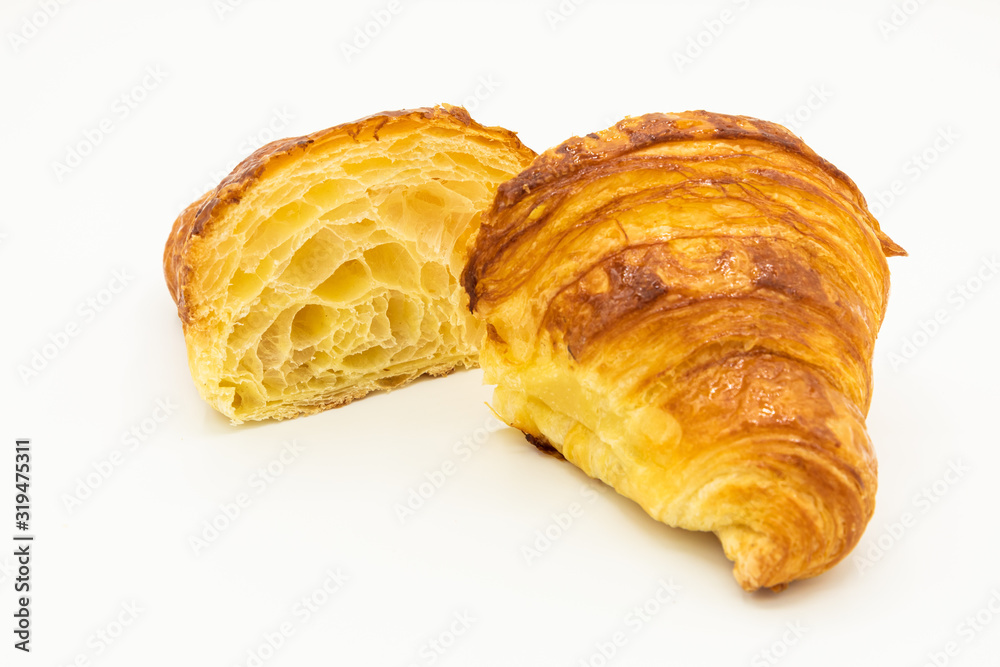 Butter croissant, french viennoiserie. Artwork from a pastry chef Butter croissant, french viennoiserie. Artwork from a pastry chef