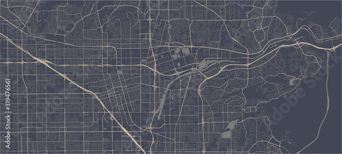map of the city of Anaheim, California, USA