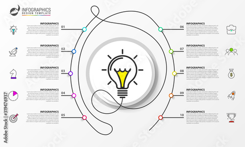 Infographic design template. Creative concept with 10 steps