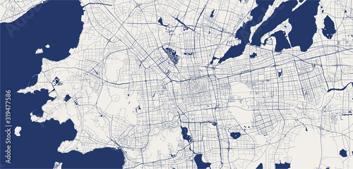 map of the city of Suzhou, China