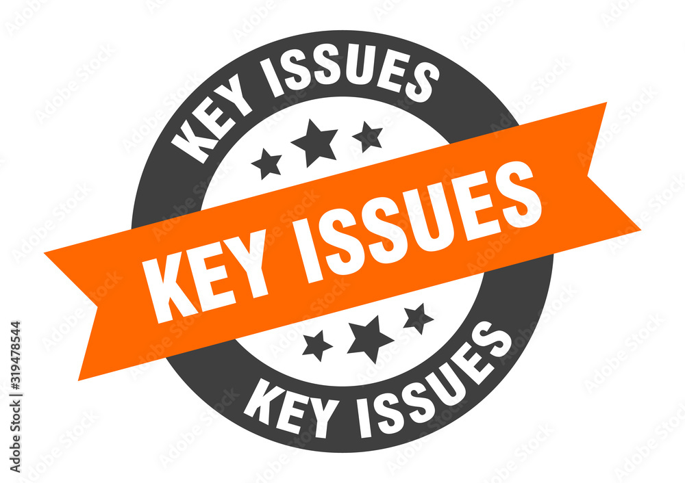 Obraz premium key issues sign. key issues round ribbon sticker. key issues tag