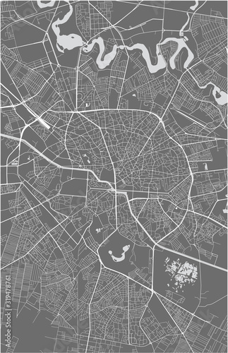 map of the city of Bucharest, Romania