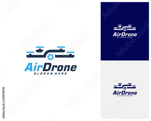 Drone logo design template. Photography drone icon vector. Creative design. Illustration