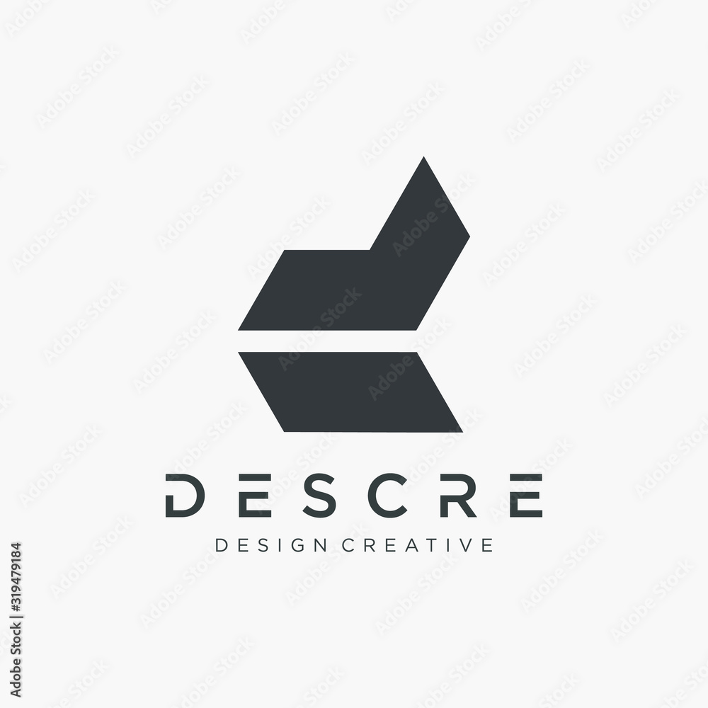Naklejka premium abstract letter D logo design . The logo can be used for business construction, sport, consulting, financial companies. Vector design template elements for your application or corporate identity.