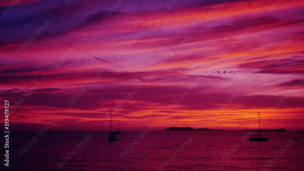 Sunset purple pink afterglow at the sea Sunset purple pink afterglow at the sea