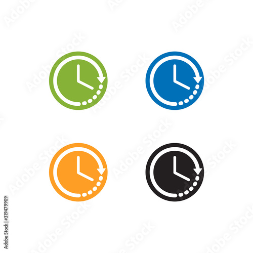 Time icon, Clock icon vector, Time and clock icons. photo