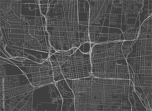 map of the city of Columbus, Ohio, USA photo