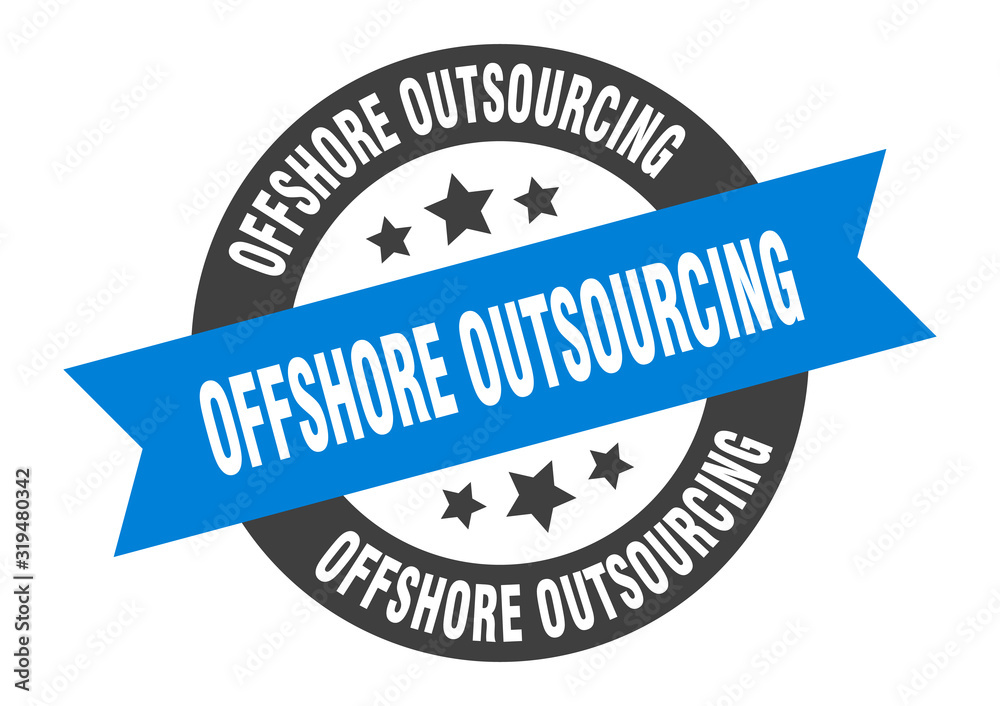 Obraz premium offshore outsourcing sign. offshore outsourcing round ribbon sticker. offshore outsourcing tag