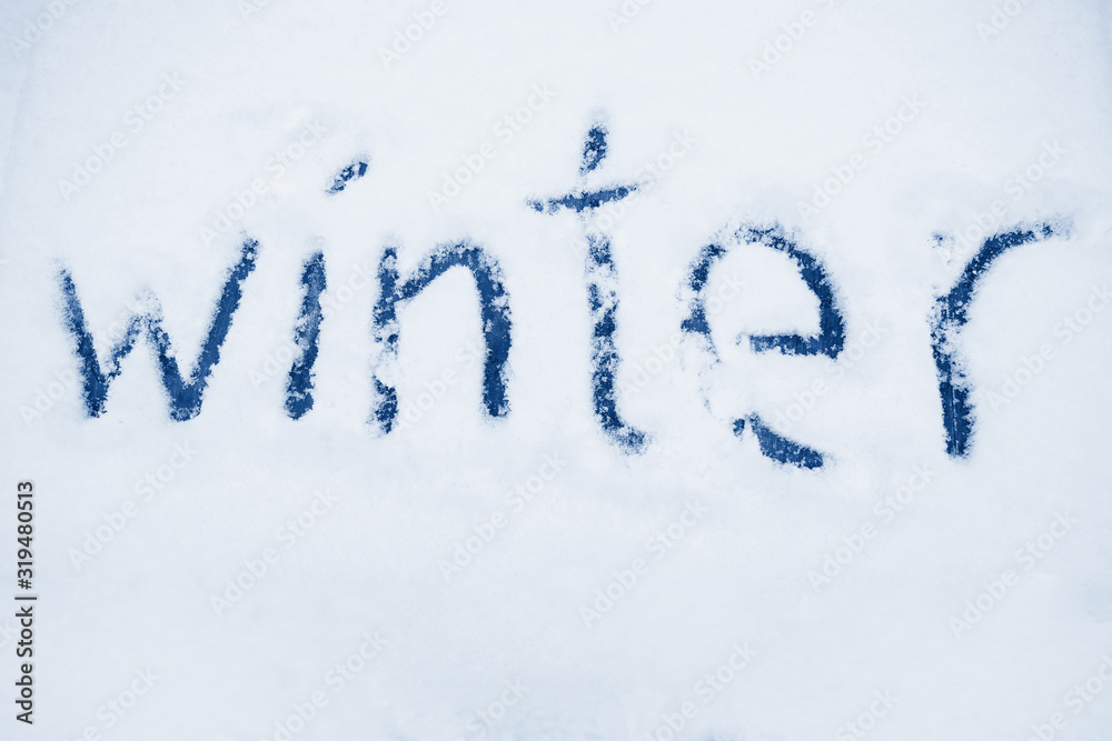 Inscription on the snow Inscription on the snow