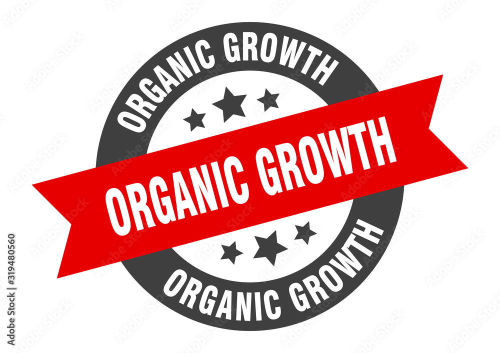 Fototapeta premium organic growth sign. organic growth round ribbon sticker. organic growth tag