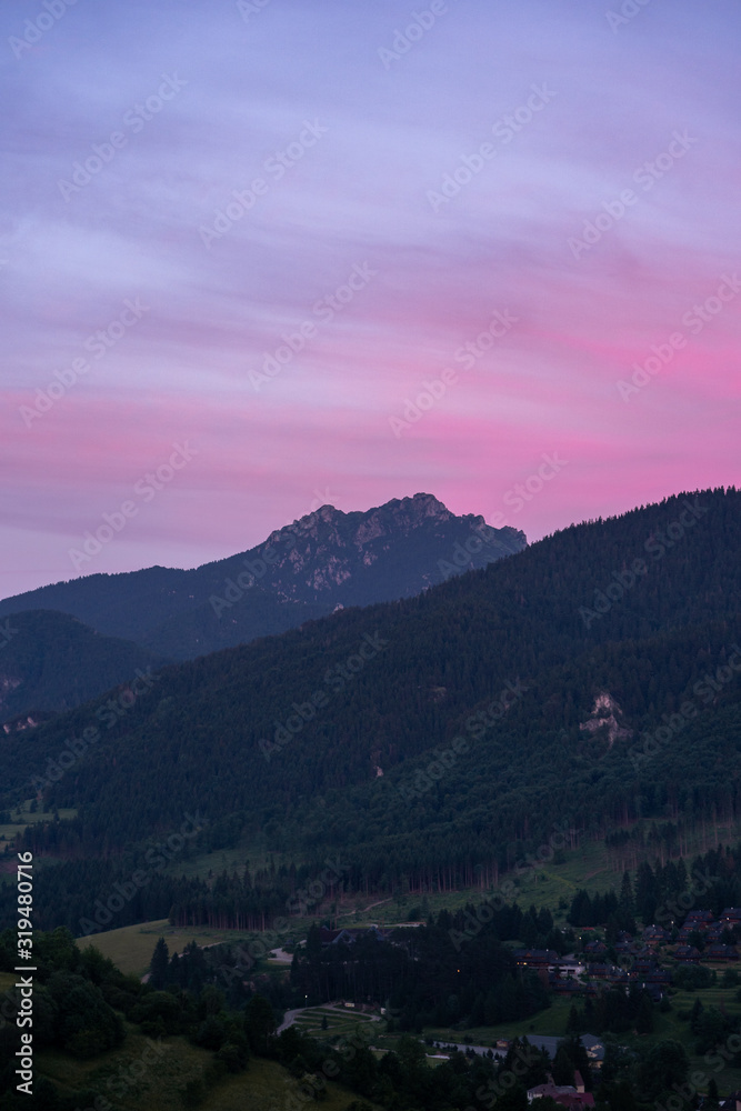 Terchova village during sunset. Birth place of Juraj Janosik Terchova village during sunset. Birth place of Juraj Janosik