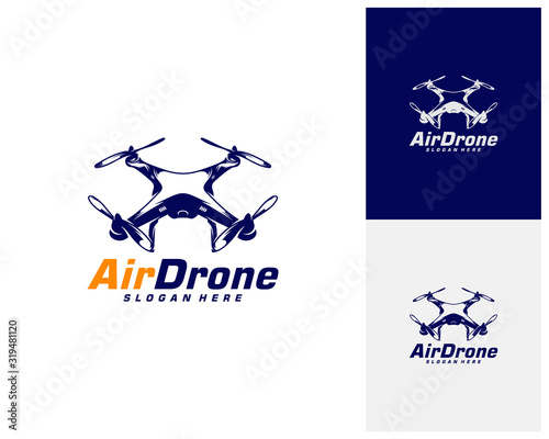 Drone logo design template. Photography drone icon vector. Creative design. Illustration