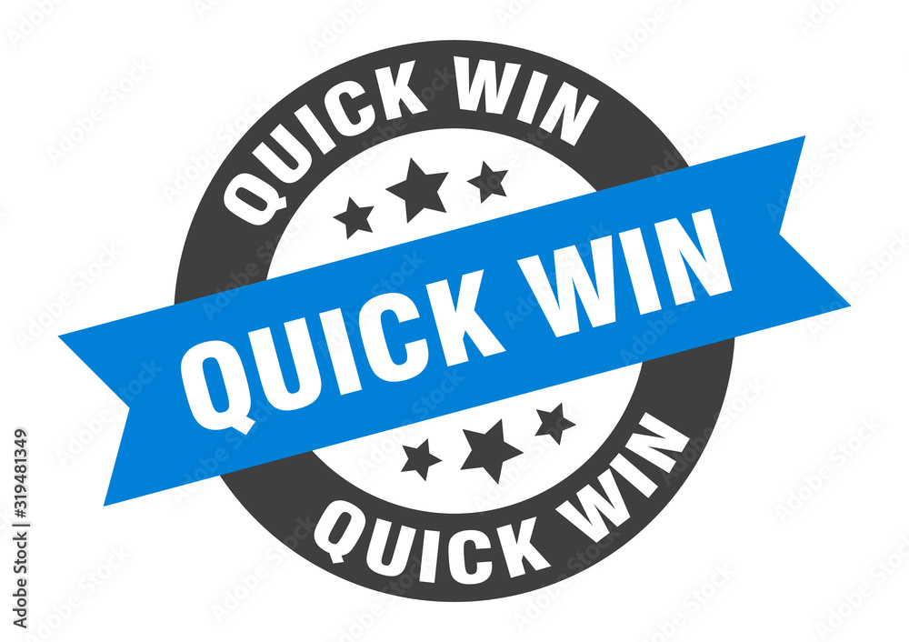 Fototapeta premium quick win sign. quick win round ribbon sticker. quick win tag