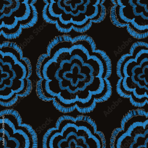 Creative seamless pattern with hand drawn ikat stars. Ethnic boho seamless pa...