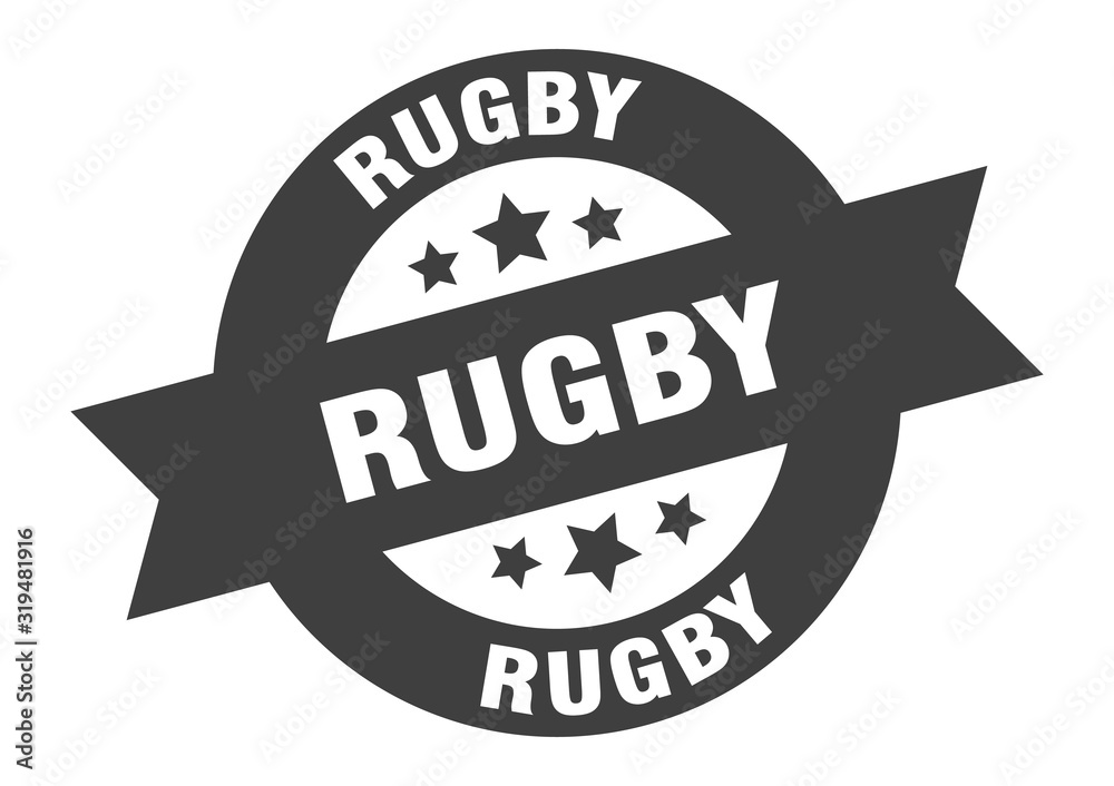 Fototapeta premium rugby sign. rugby round ribbon sticker. rugby tag