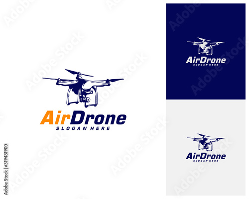 Drone logo design template. Photography drone icon vector. Creative design. Illustration