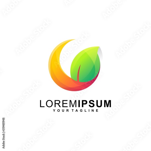 half circle leaf logo