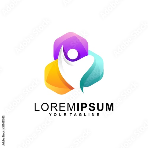 awesome people logo design vector