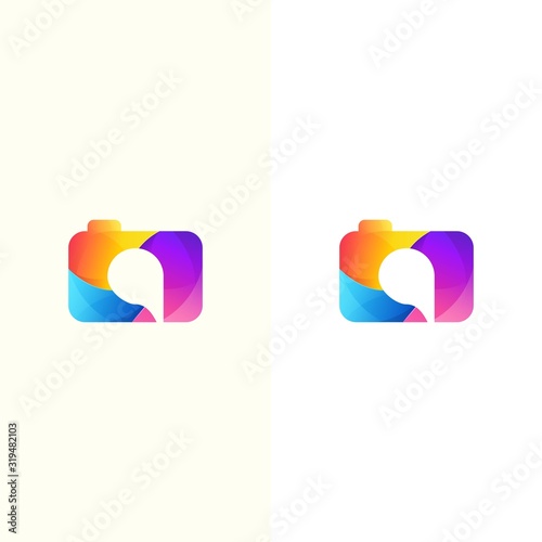 awesome camera lens logo gradient