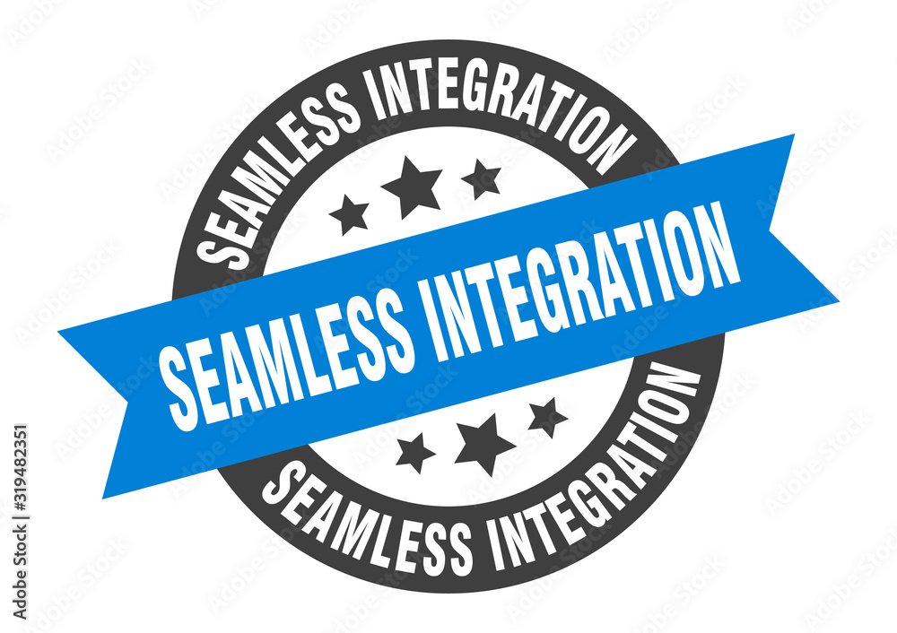 Fototapeta premium seamless integration sign. seamless integration round ribbon sticker. seamless integration tag