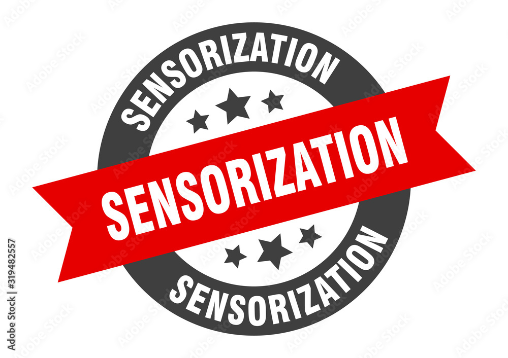Fototapeta premium sensorization sign. sensorization round ribbon sticker. sensorization tag