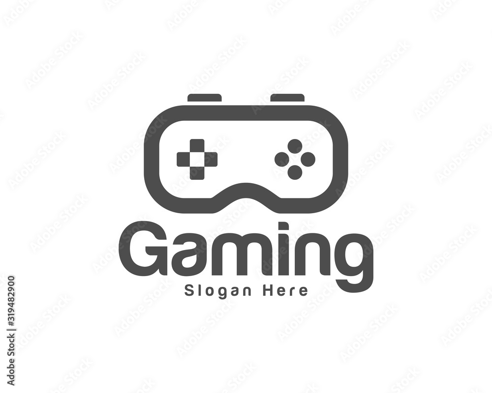 Game logo template vector. Joystick design Icon. Stylized joystick buttons. Creative design. Illustration Game logo template vector. Joystick design Icon. Stylized joystick buttons. Creative design. Illustration