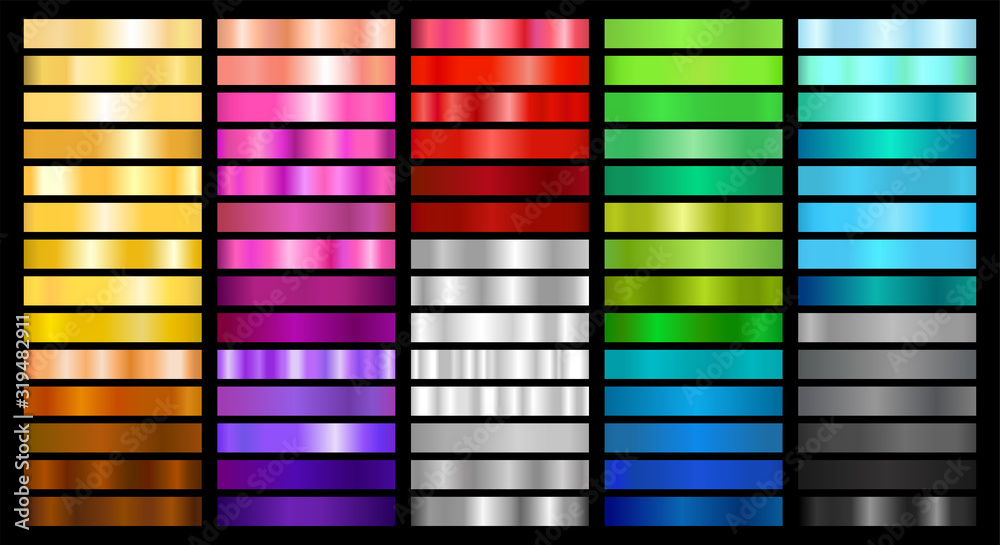 Metal and Color Gradient Collection of Swatches