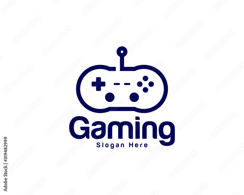 Game logo template vector. Joystick design Icon. Stylized joystick buttons. Creative design. Illustration Game logo template vector. Joystick design Icon. Stylized joystick buttons. Creative design. Illustration