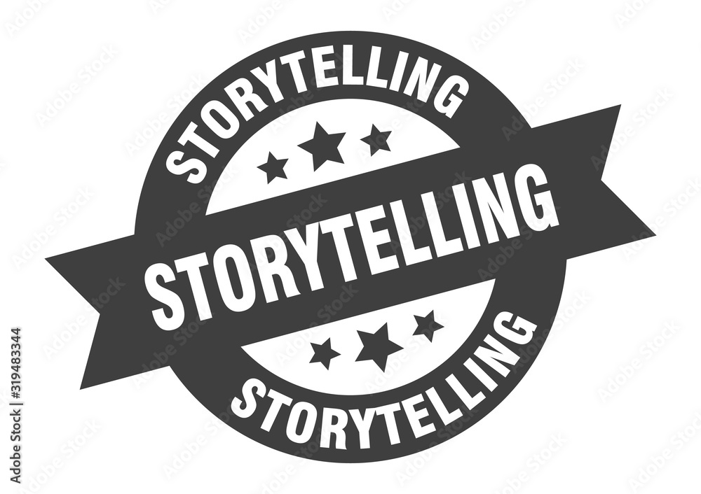 Obraz premium storytelling sign. storytelling round ribbon sticker. storytelling tag