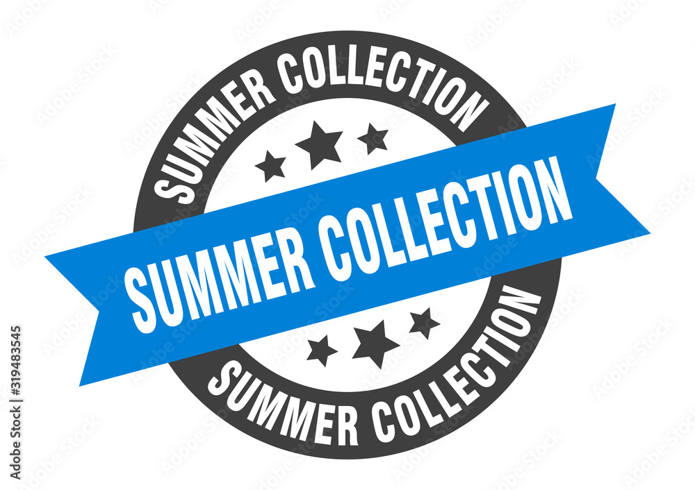 Fototapeta premium summer collection sign. summer collection round ribbon sticker. summer collection tag
