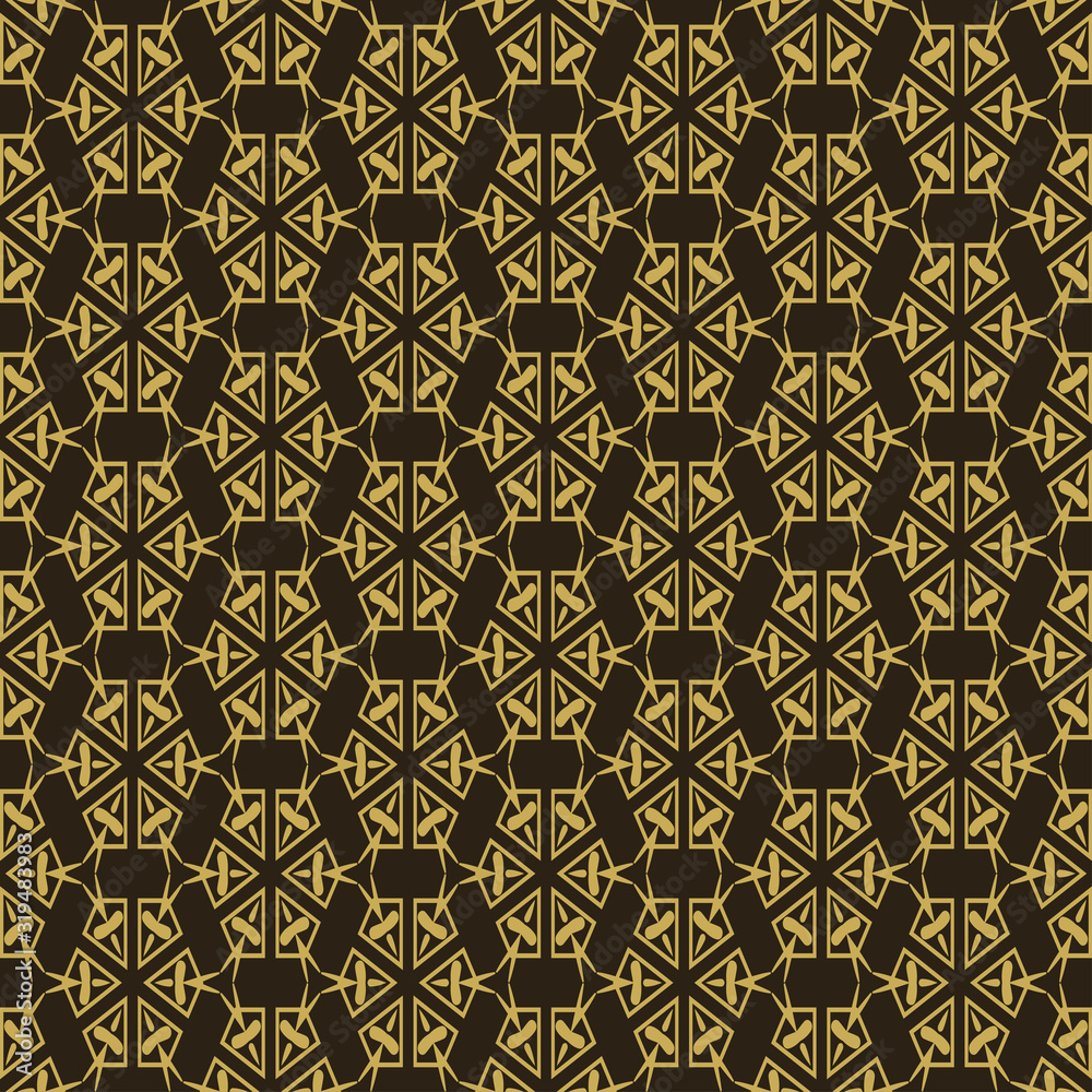 Obraz premium Seamless Pattern | Geometric background | Gold on Black | Vector
