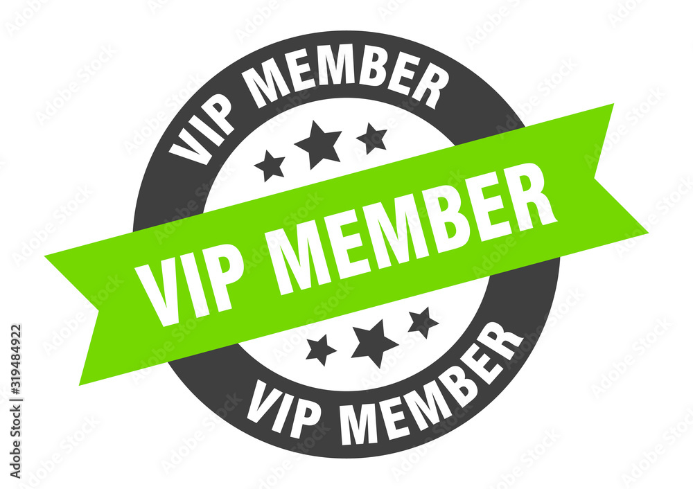 Obraz premium vip member sign. vip member round ribbon sticker. vip member tag