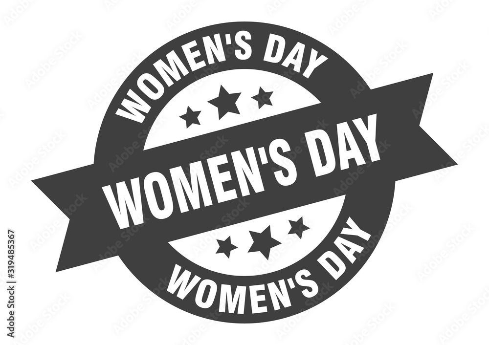 Obraz premium women's day sign. women's day round ribbon sticker. women's day tag