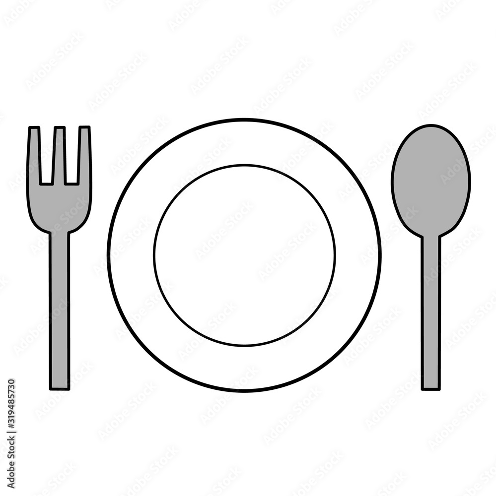 illustration of plate fork spoon illustration of plate fork spoon