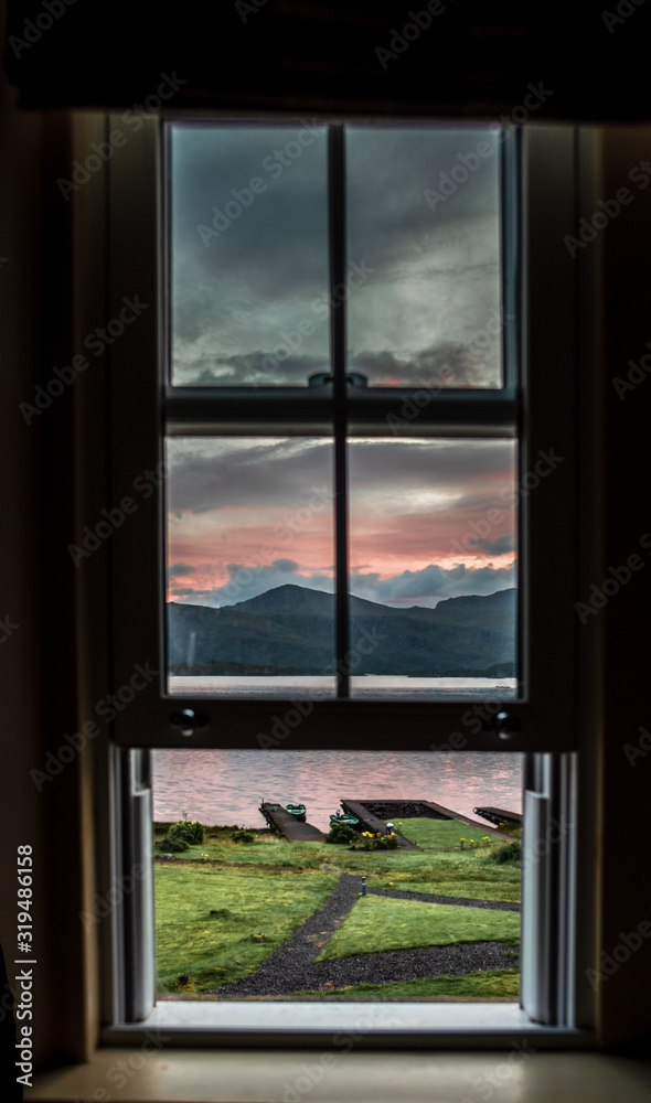 Fototapeta premium Window viewing the lake