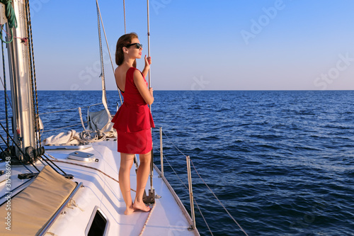 Girl on a yacht