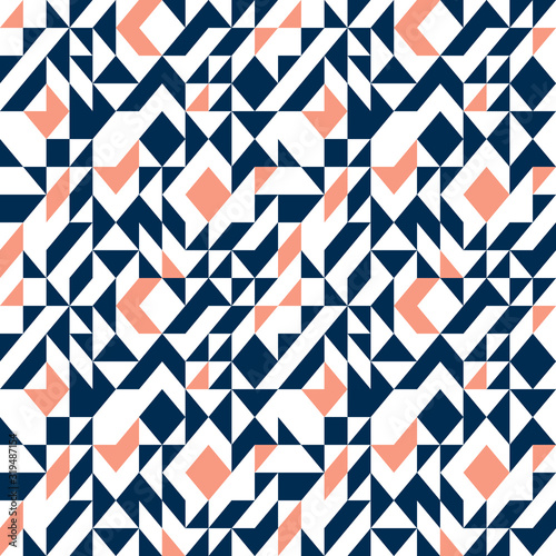 Decorative Scandinavian geometric modern pattern for the background, tile and textiles. It is assembled from modular parts. Vector. Seamless.