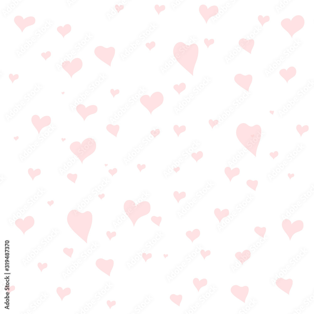 Hearts Falling Background. St. Valentine s Day. Romantic Scattered Hearts Texture. Love