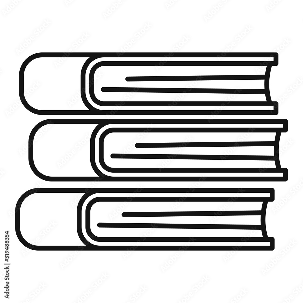 Book stack icon. Outline book stack vector icon for web design isolated on white background Book stack icon. Outline book stack vector icon for web design isolated on white background