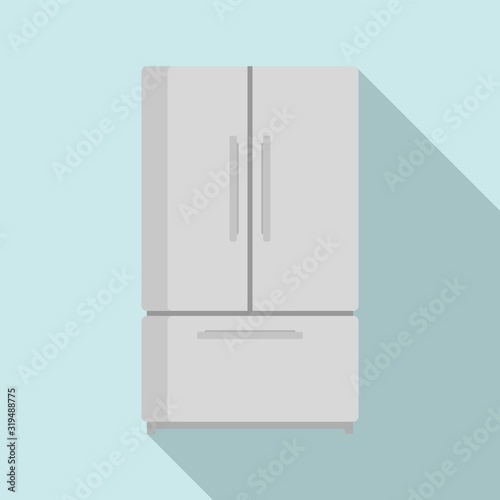 Two door fridge icon. Flat illustration of two door fridge vector icon for web design