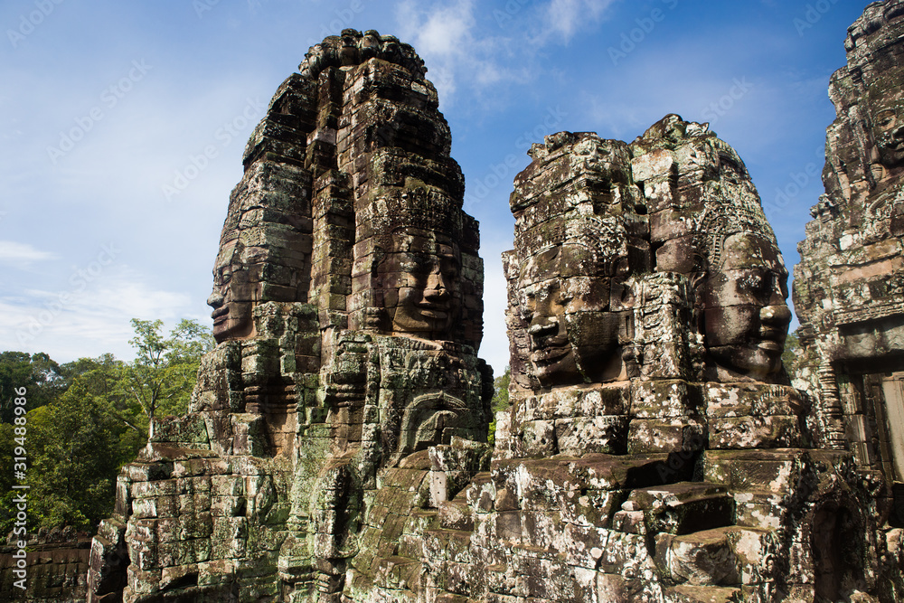 Giant face at Bayon Temple, Angkor Wat, Cambodia