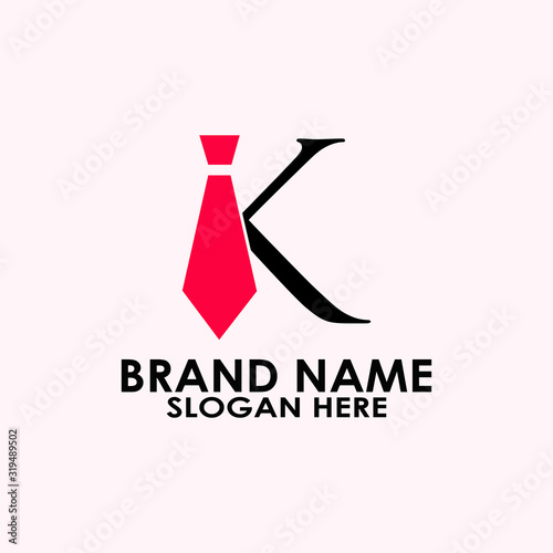 logo letter k with icon tie vector design	