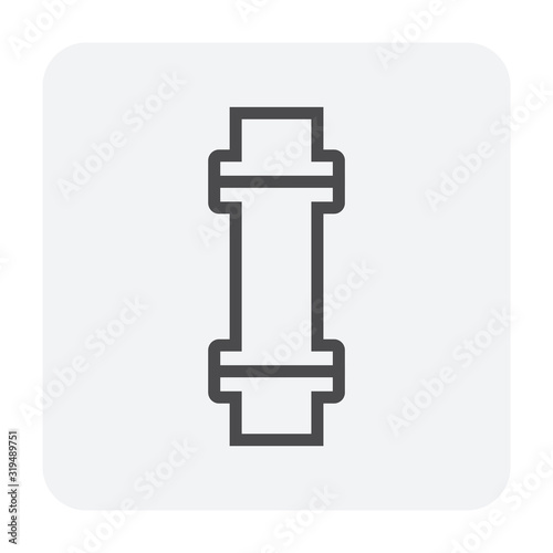 Pipe icon and flange fitting for pipeline connection with valve and other pipe. For transportation liquid or gas i.e.crude, oil, natural gas, sewage, wastewater. Also for plumbing and irrigation.
