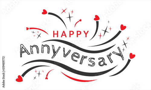 Happy anniversary lettering logo