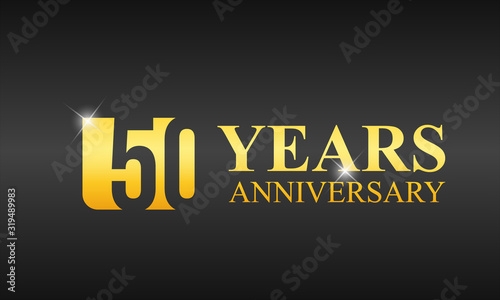 Gold 50 Years anniversary celebration template