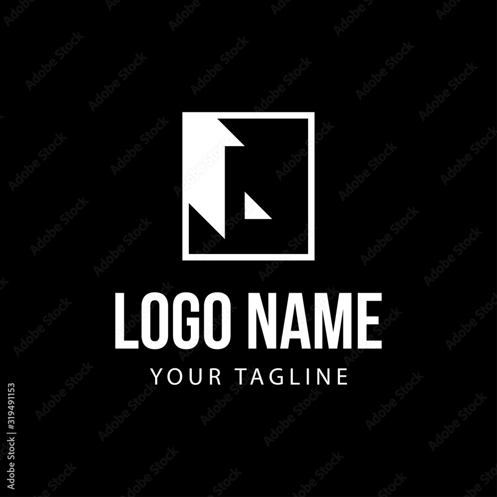 L initial letter long shadow logo L initial letter long shadow logo